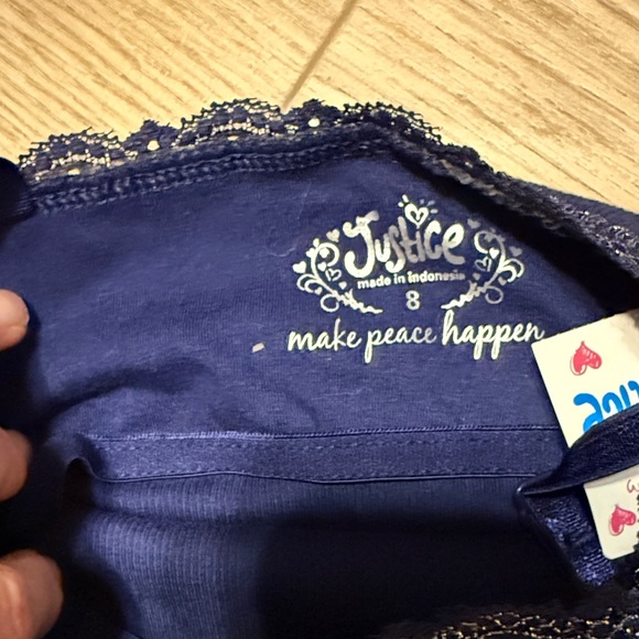 Justice Navy Tank With Silver Lace Trim Camisole - Picture 3 of 4